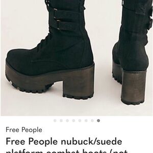 Free People nubuck/suede platform combat boots (not vegan leather version)